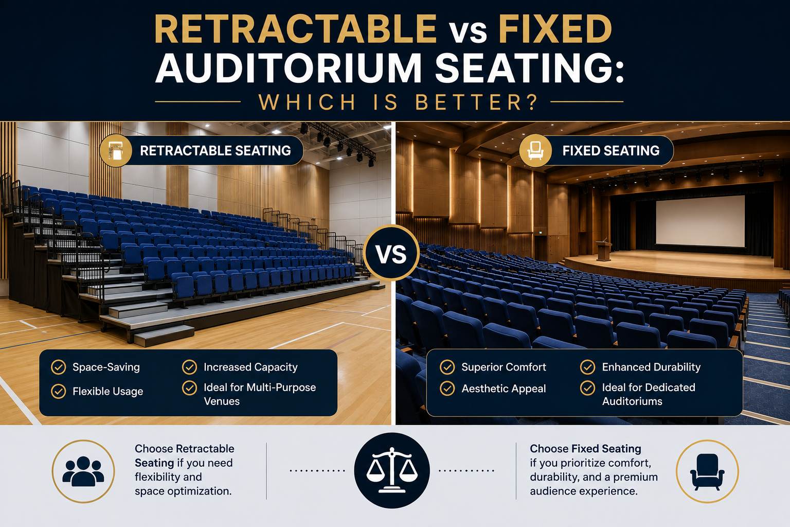 Retractable vs fixed auditorium seating